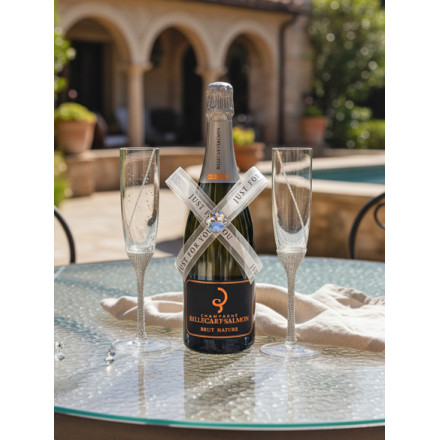 Billecart-Salmon Brut Nature Champagne and flutes wedding set