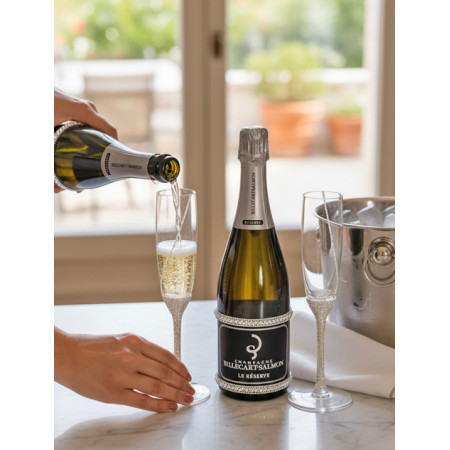 Billecart Salmon La Reserve and custom Tiffany&Co flutes wedding set