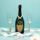 Tiffany Toasting Flutes & Dom Pérignon Champagne Wedding Gift Set