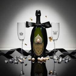 Dom Perignon Brut Champagne & King & Queen luxury flutes Dom Perignon Brut Champagne & King & Queen luxury flutes