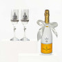 Veuve Clicquot Champagne And Crystal-Adorned Wedding Toast Flutes Gift Set