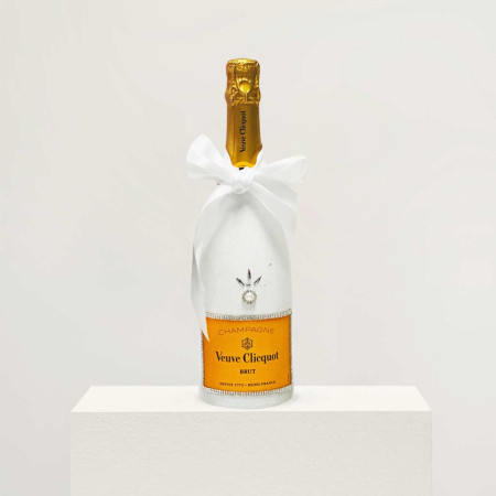 Hand-Painted Shiny Veuve Clicquot Wedding Champagne Hand-Painted Shiny Veuve Clicquot Wedding Champagne