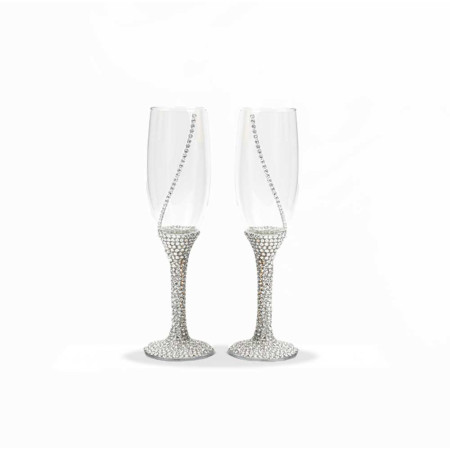 Sparkling Tiffany & Co. Champagne Flutes Set of Two